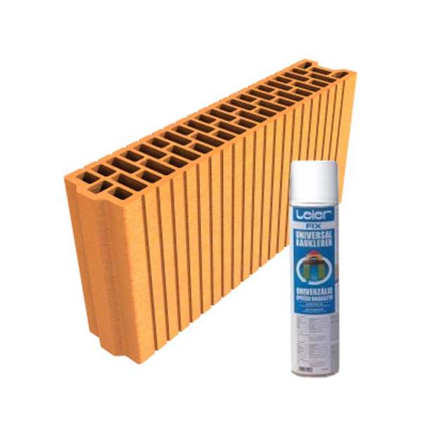 LeierPLAN 10/50 N+F csiszolt tégla + LeierFIX univerzális ragasztóhab