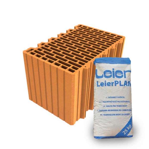 LeierPLAN 38 N+F csiszolt tégla + vékony falazóhabarcs